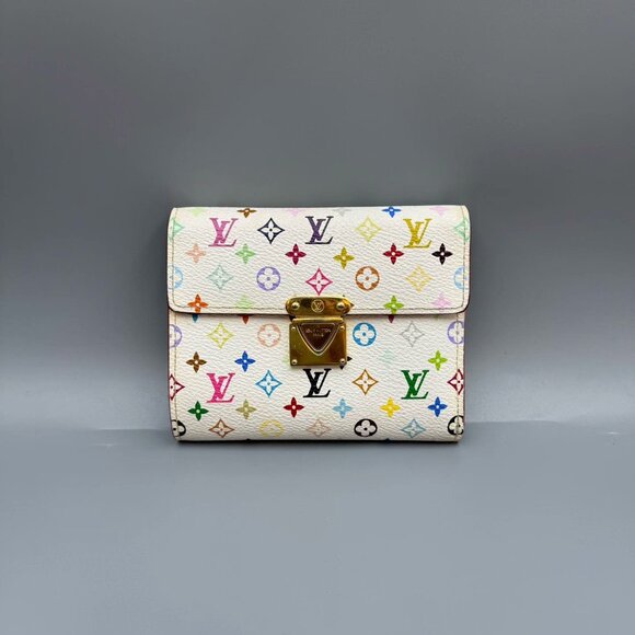 ✨ Special Price! LV White Multicolore Trifold Wallet - 97% New! ✨